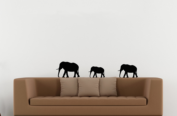 Samolepky na zeď - Sada slonů